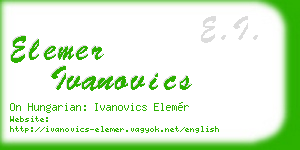 elemer ivanovics business card